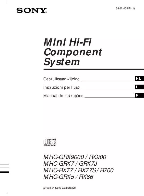 Mode d'emploi SONY MHC-R700