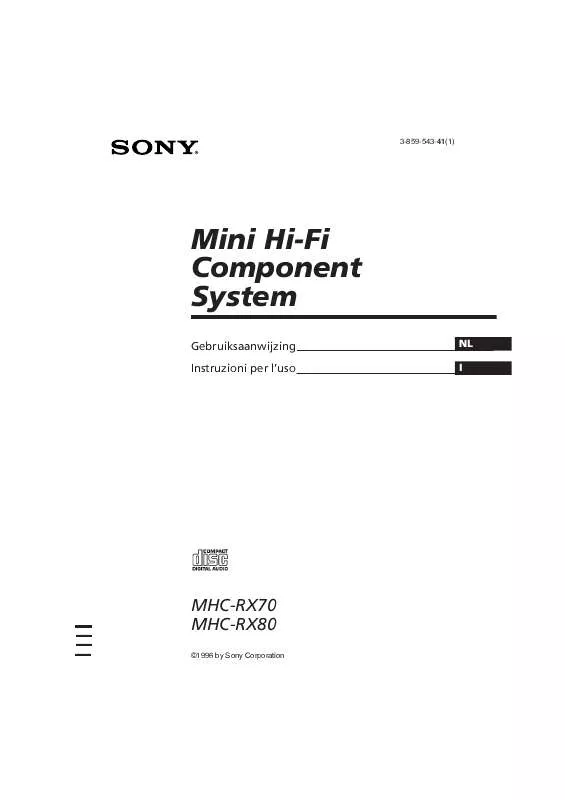 Mode d'emploi SONY MHC-RX70