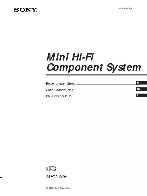 Mode d'emploi SONY MHC-W55