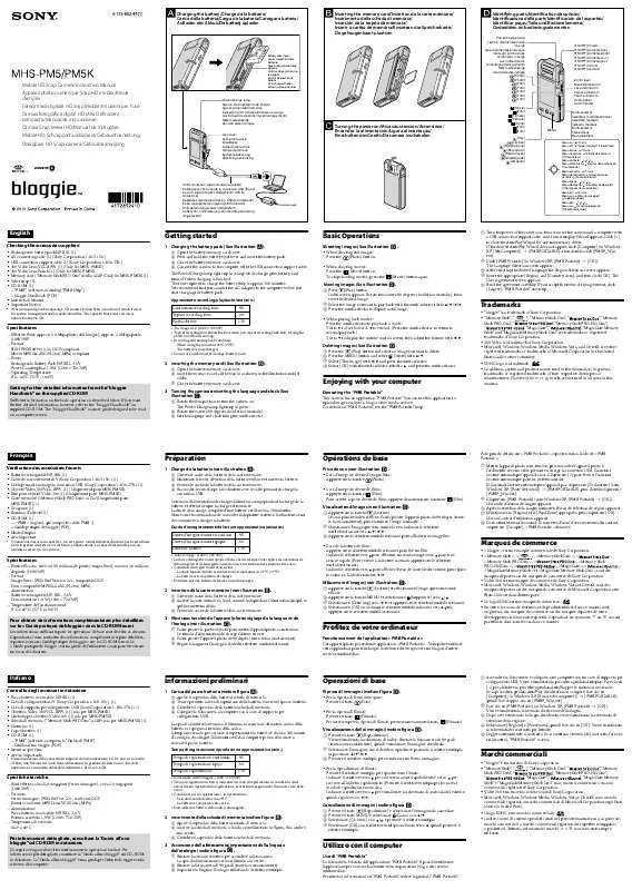 Mode d'emploi SONY MHS-PM5K