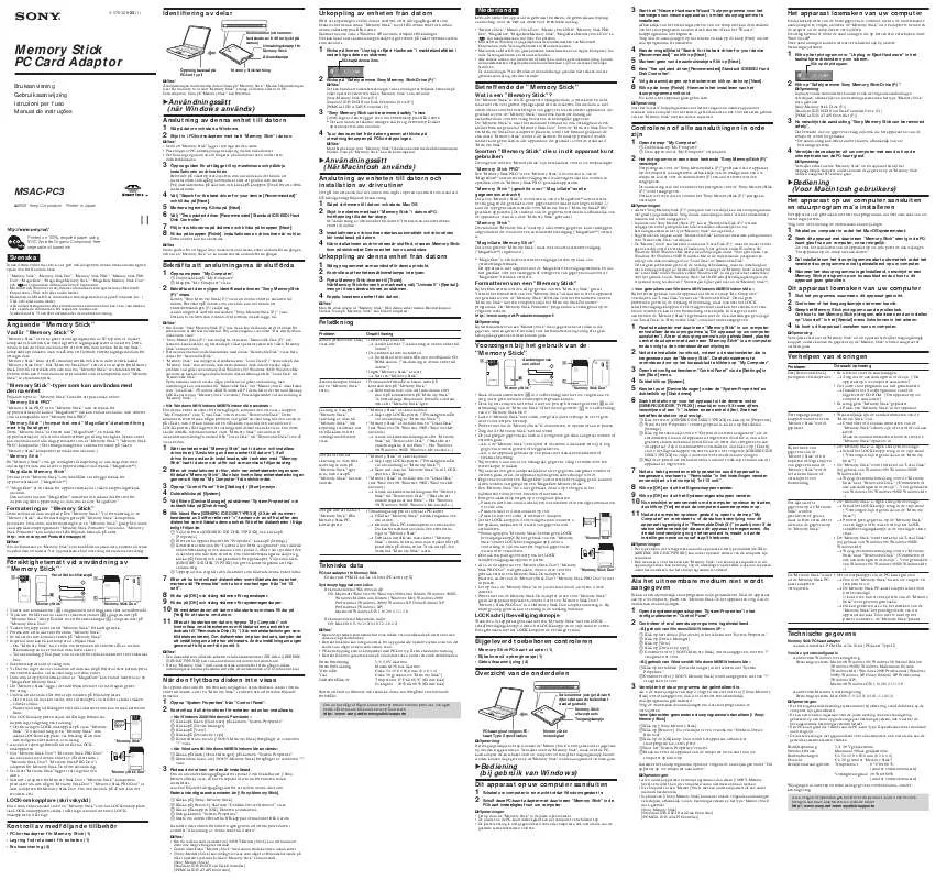 Mode d'emploi SONY MSAC-PC3