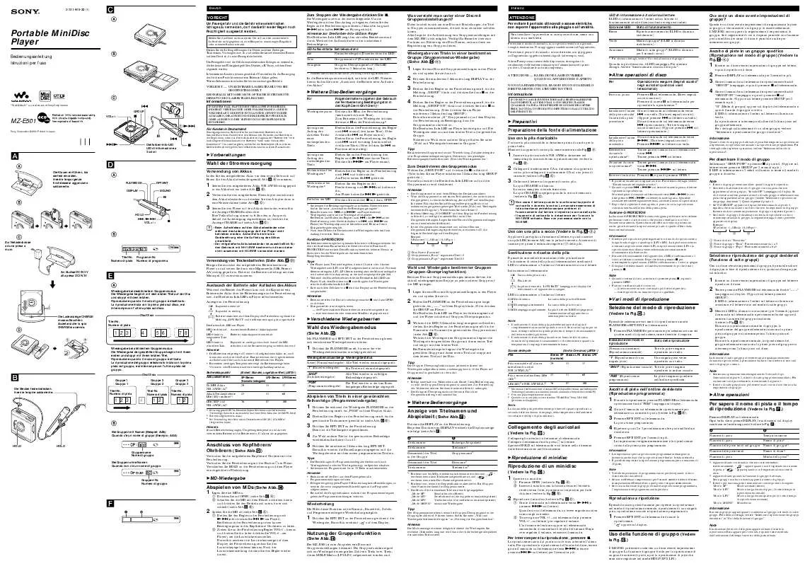 Mode d'emploi SONY MZ-E501