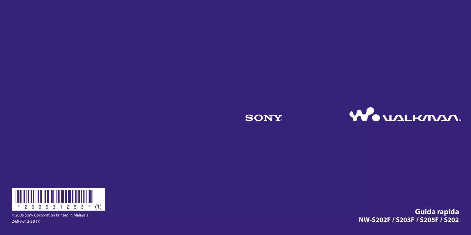 Mode d'emploi SONY NW-S202