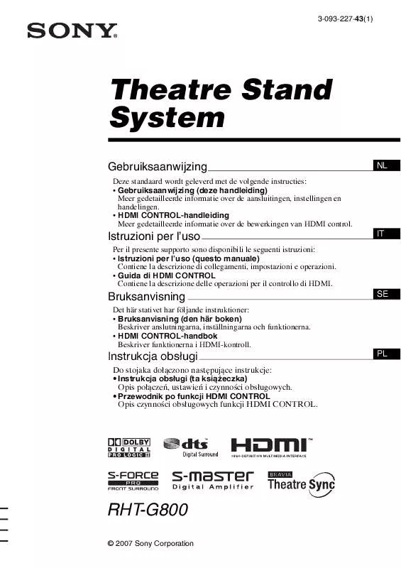 Mode d'emploi SONY RHT-G800