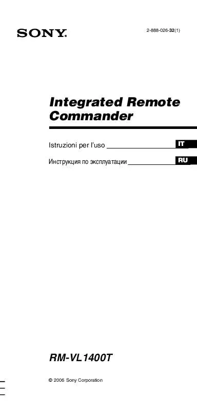 Mode d'emploi SONY RM-VL1400T