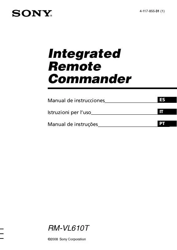 Mode d'emploi SONY RM-VL610T