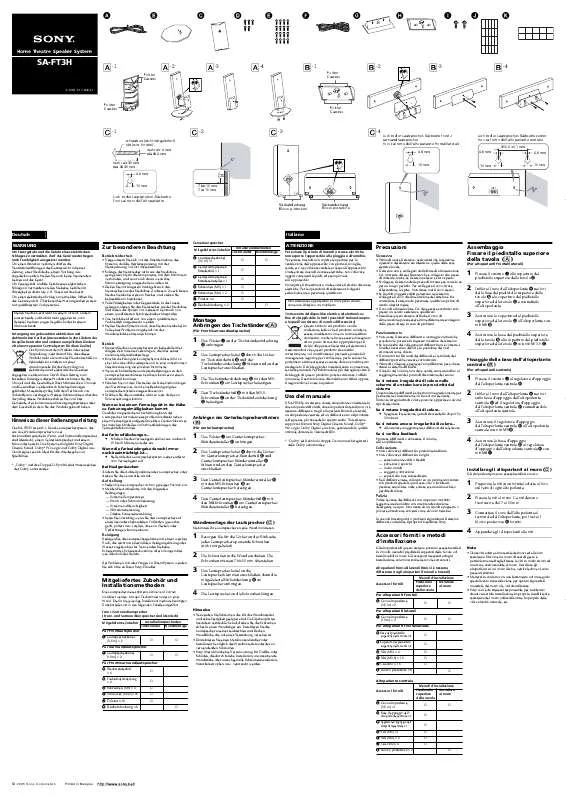 Mode d'emploi SONY SA-FT3H