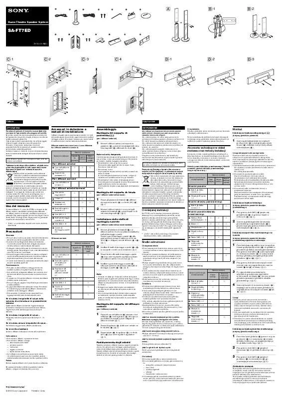 Mode d'emploi SONY SA-FT7ED