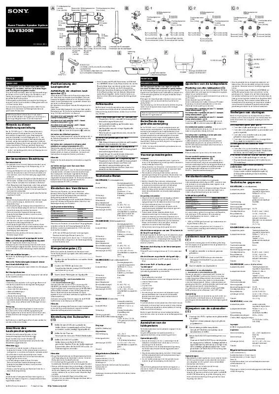 Mode d'emploi SONY SA-VS300H