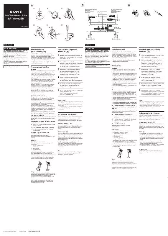 Mode d'emploi SONY SA-VS700ED