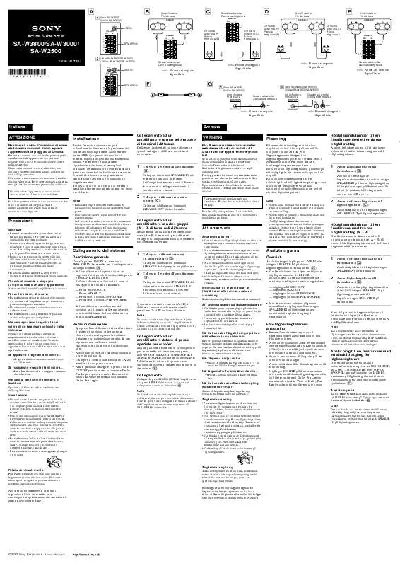 Mode d'emploi SONY SA-W3000