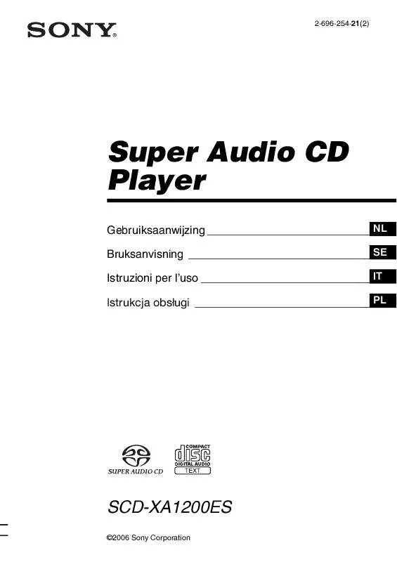 Mode d'emploi SONY SCD-XA1200ES