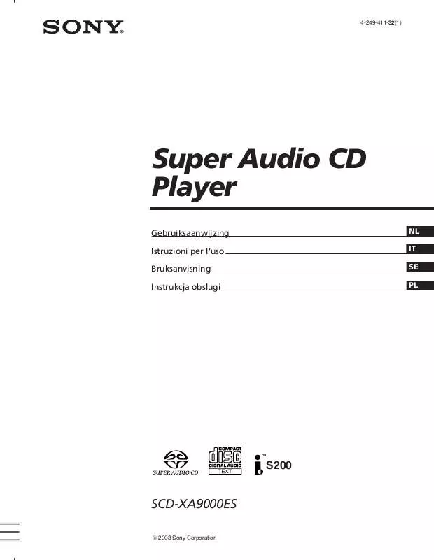 Mode d'emploi SONY SCD-XA9000ES