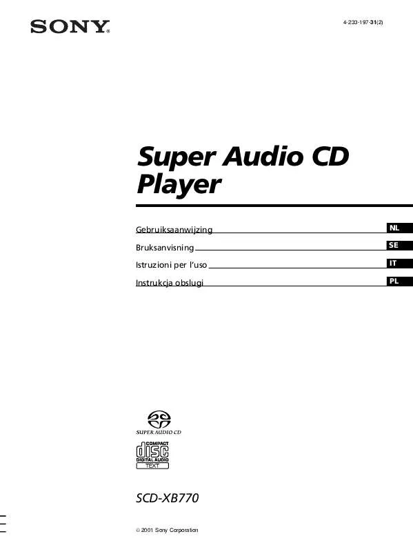 Mode d'emploi SONY SCD-XB770