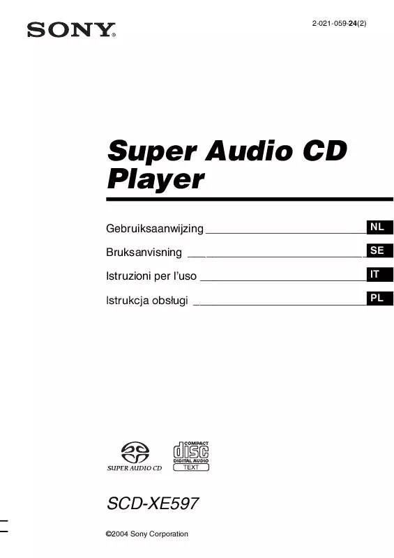 Mode d'emploi SONY SCD-XE597