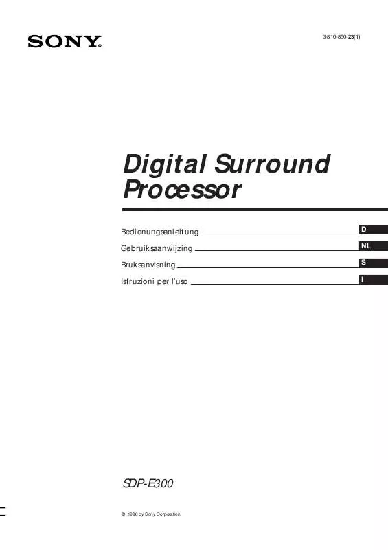 Mode d'emploi SONY SDP-E300