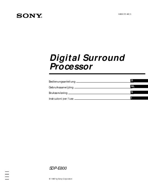 Mode d'emploi SONY SDP-E800