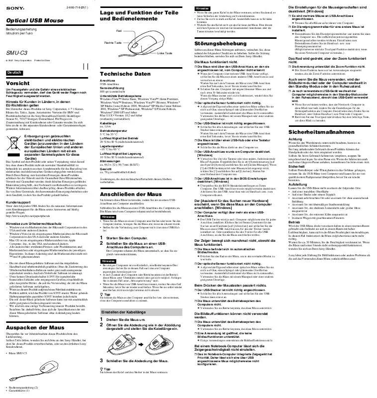 Mode d'emploi SONY SMU-C3