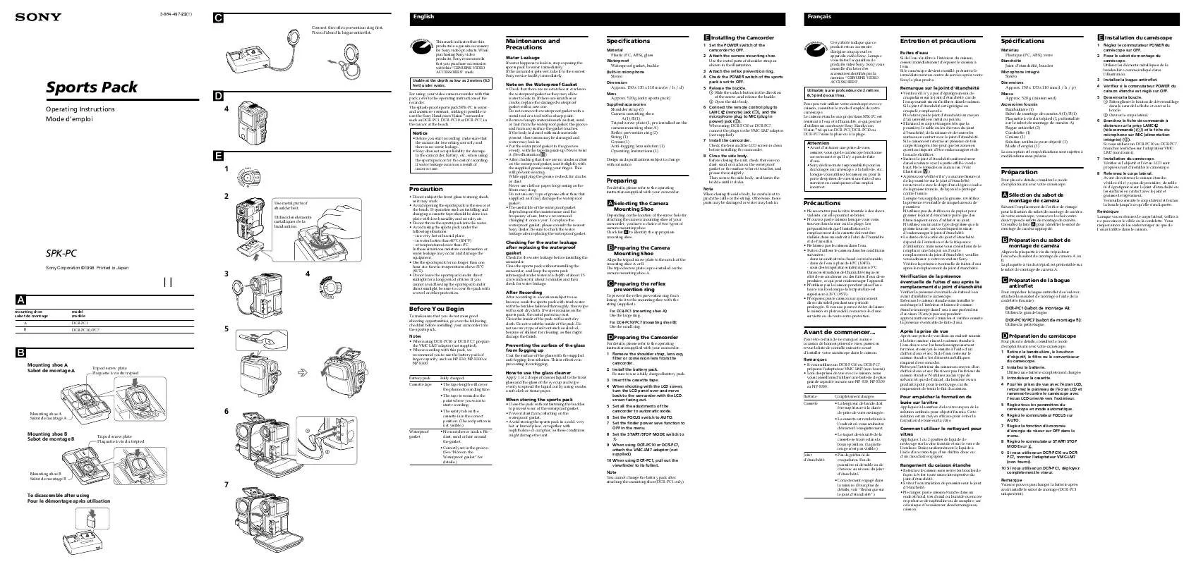 Mode d'emploi SONY SPK-PC