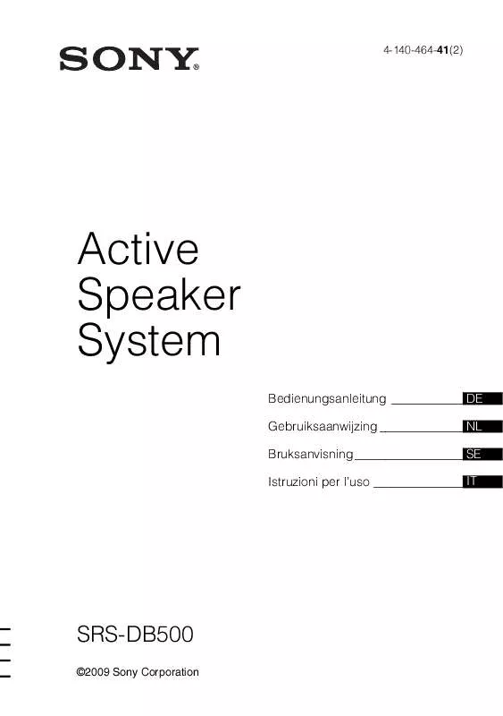 Mode d'emploi SONY SRS-DB500