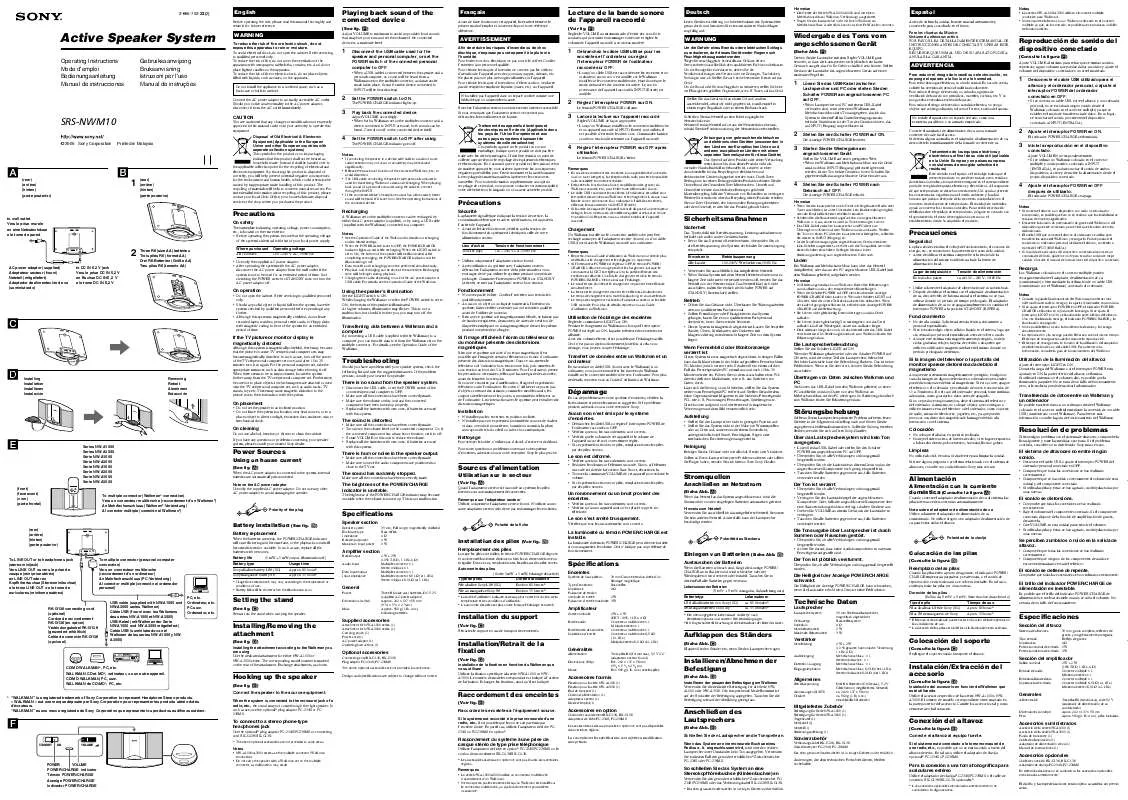 Mode d'emploi SONY SRS-NWM10