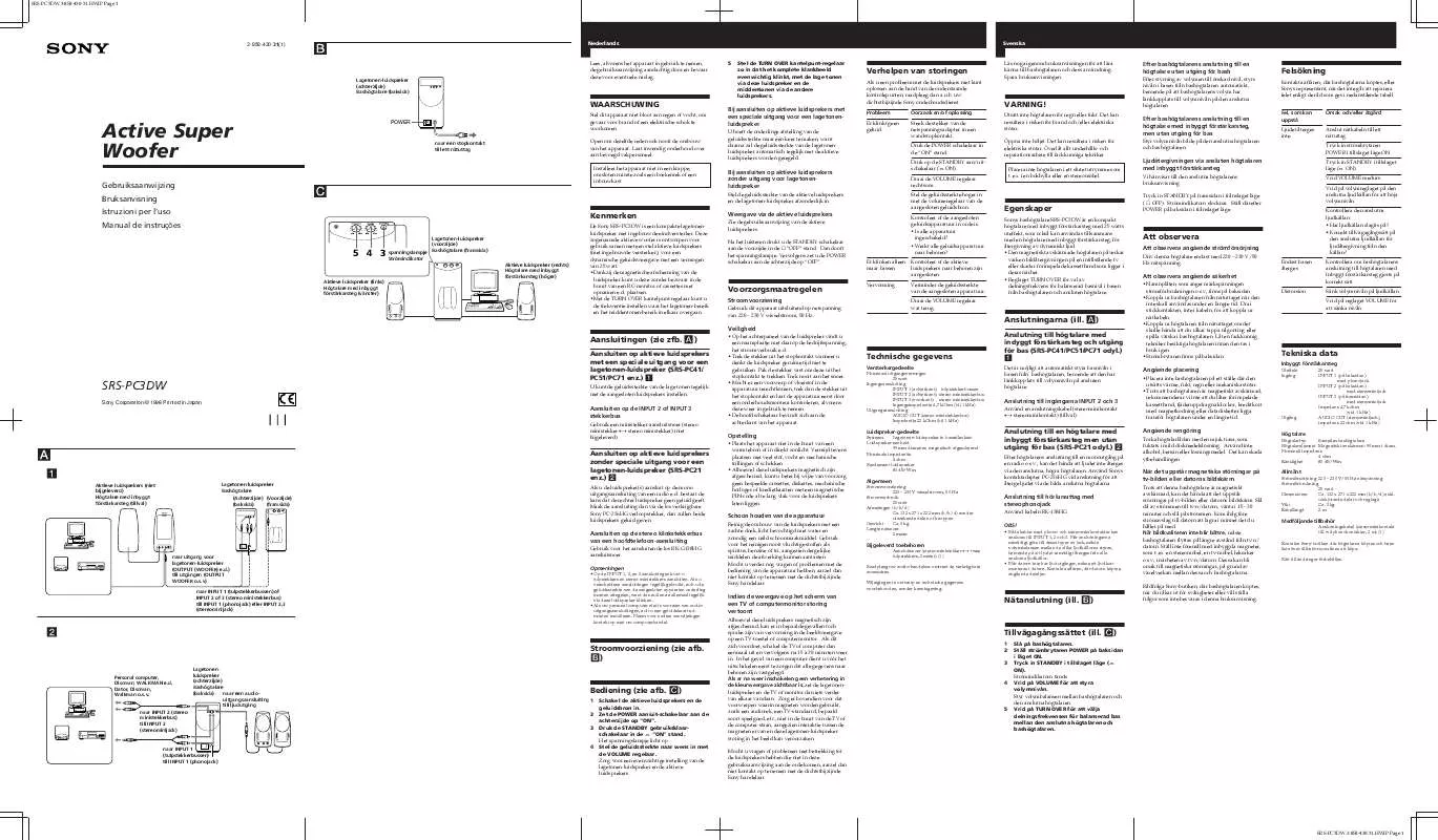 Mode d'emploi SONY SRS-PC3DW