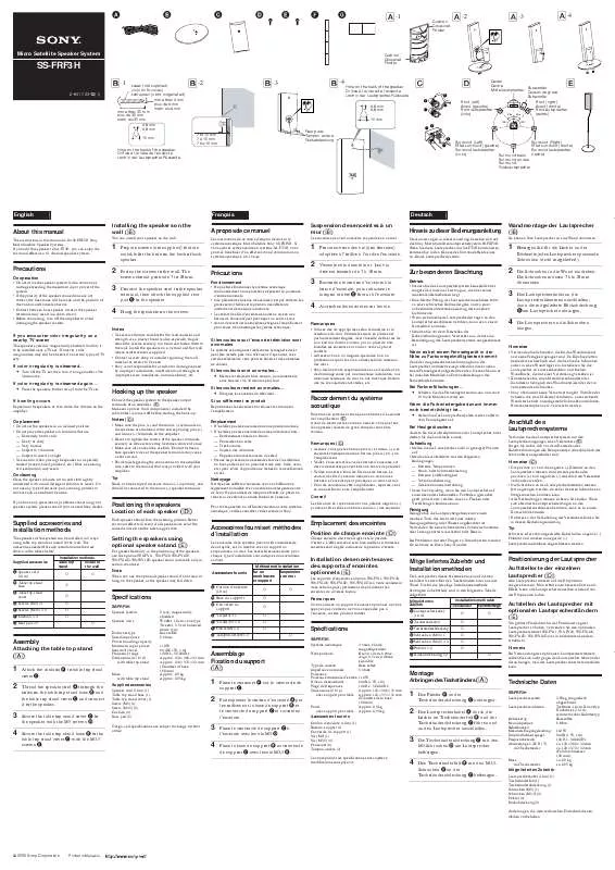 Mode d'emploi SONY SS-FRF3H