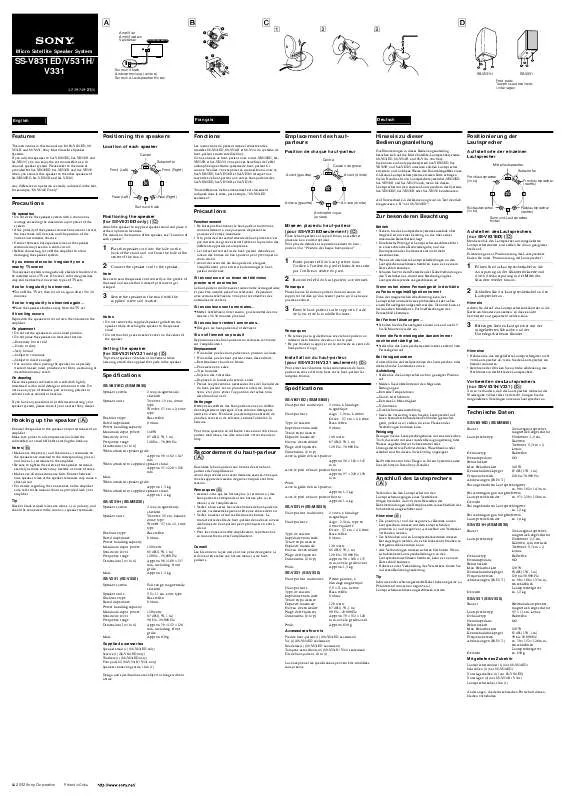 Mode d'emploi SONY SS-V331