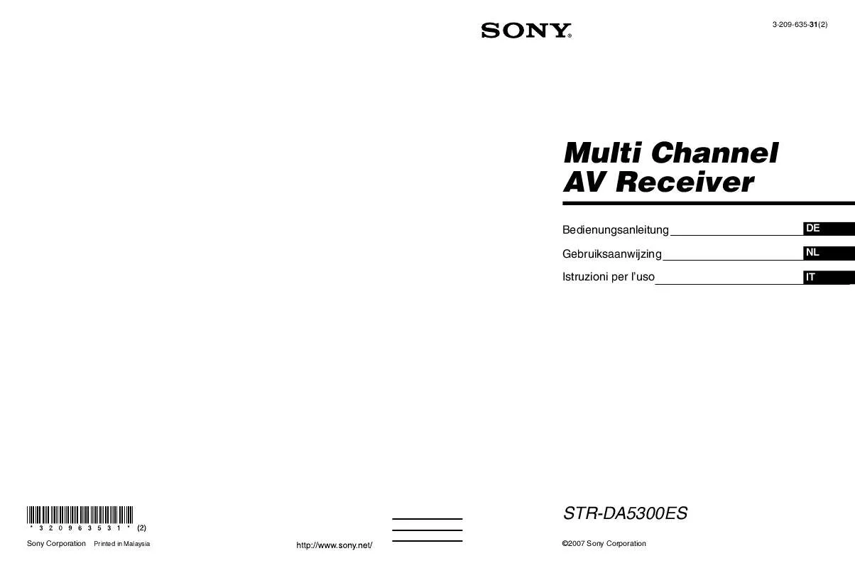 Mode d'emploi SONY STR-DA5300ES