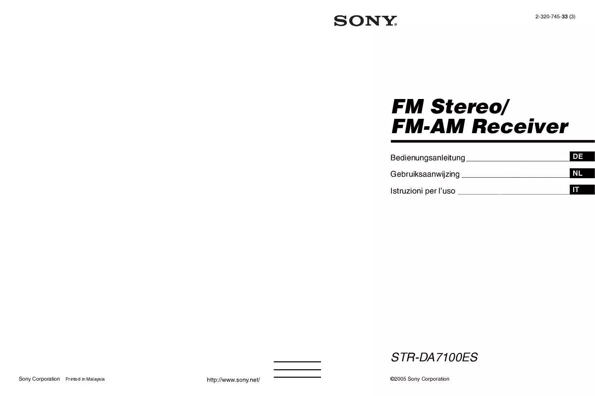 Mode d'emploi SONY STR-DA7100ES