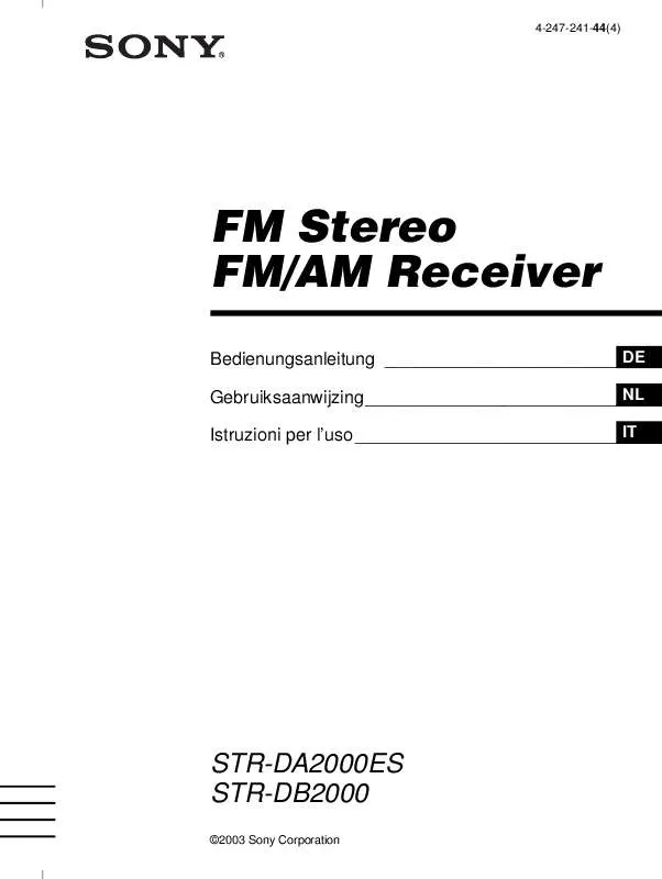 Mode d'emploi SONY STR-DB2000