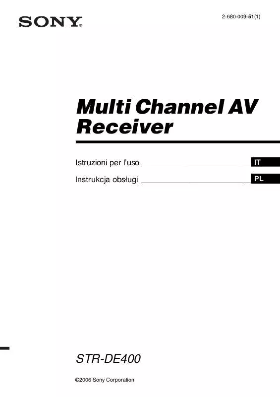 Mode d'emploi SONY STR-DE400