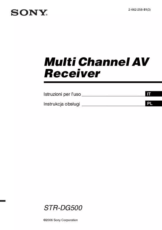 Mode d'emploi SONY STR-DG500