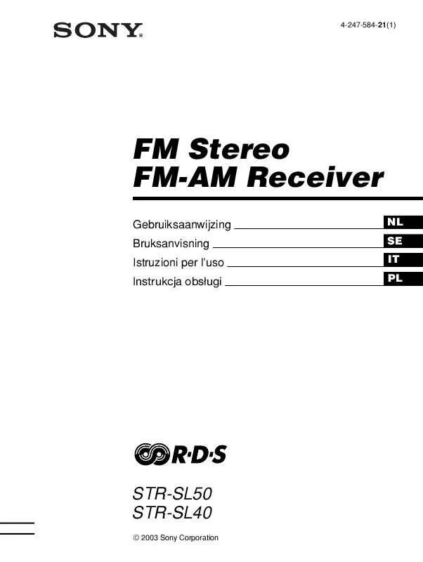 Mode d'emploi SONY STR-SL40