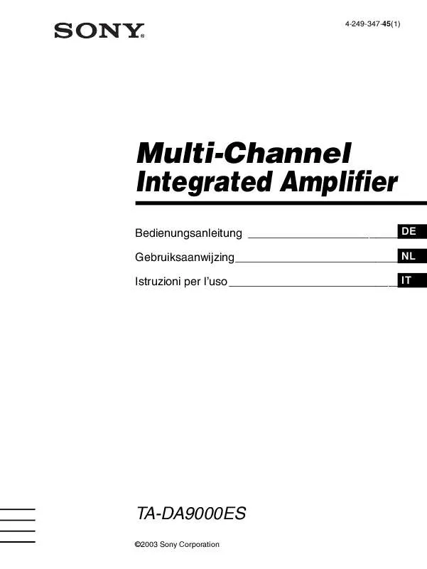 Mode d'emploi SONY TA-DA9000ES