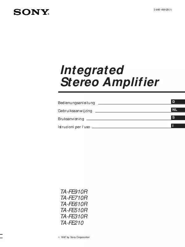 Mode d'emploi SONY TA-FE210