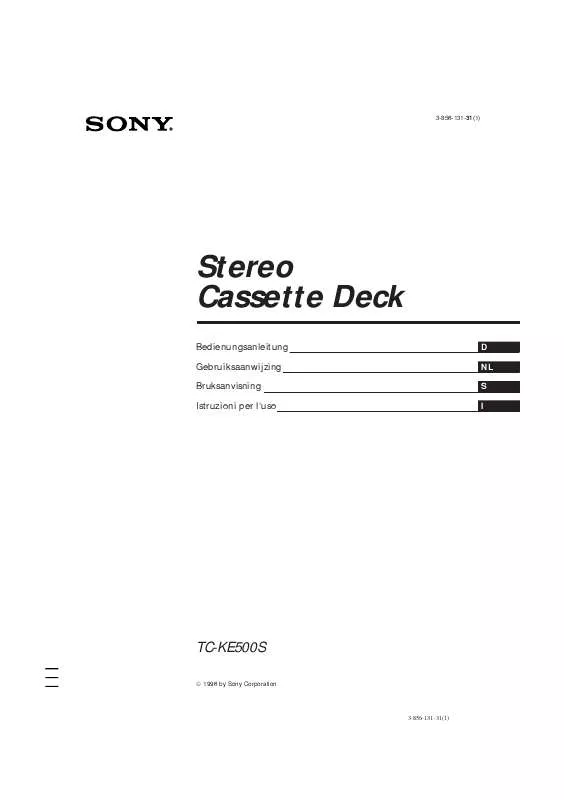 Mode d'emploi SONY TC-KE500S