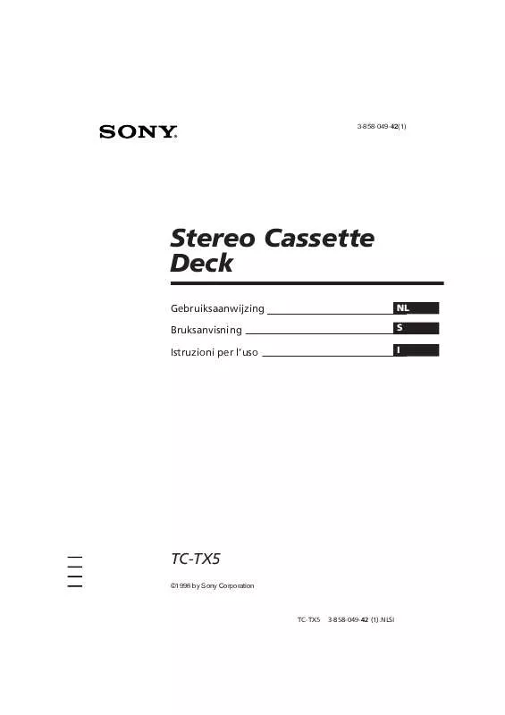 Mode d'emploi SONY TC-TX5