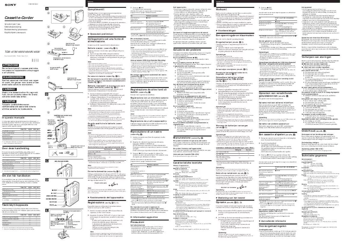 Mode d'emploi SONY TCM-454VK