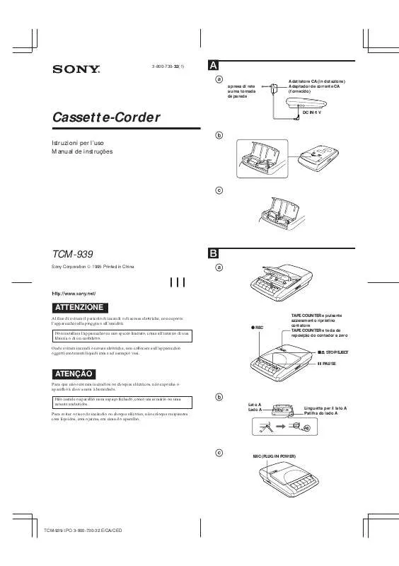 Mode d'emploi SONY TCM-939