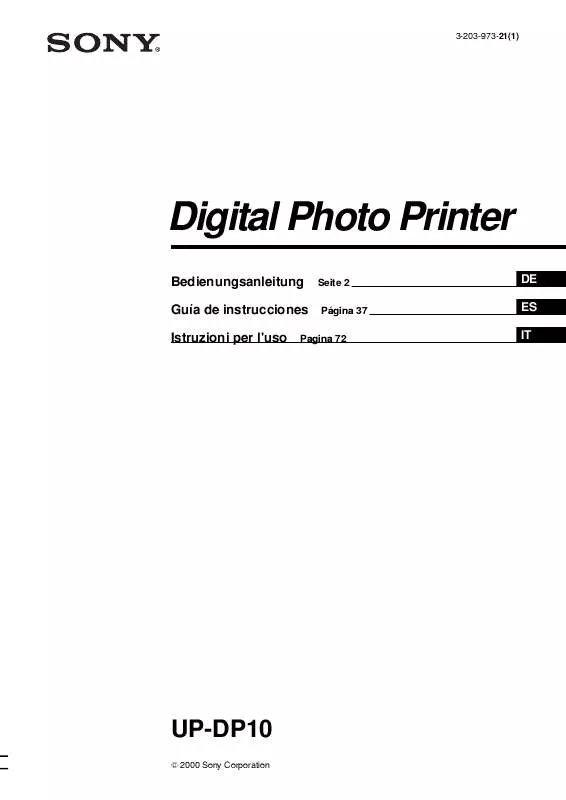 Mode d'emploi SONY UP-DP10