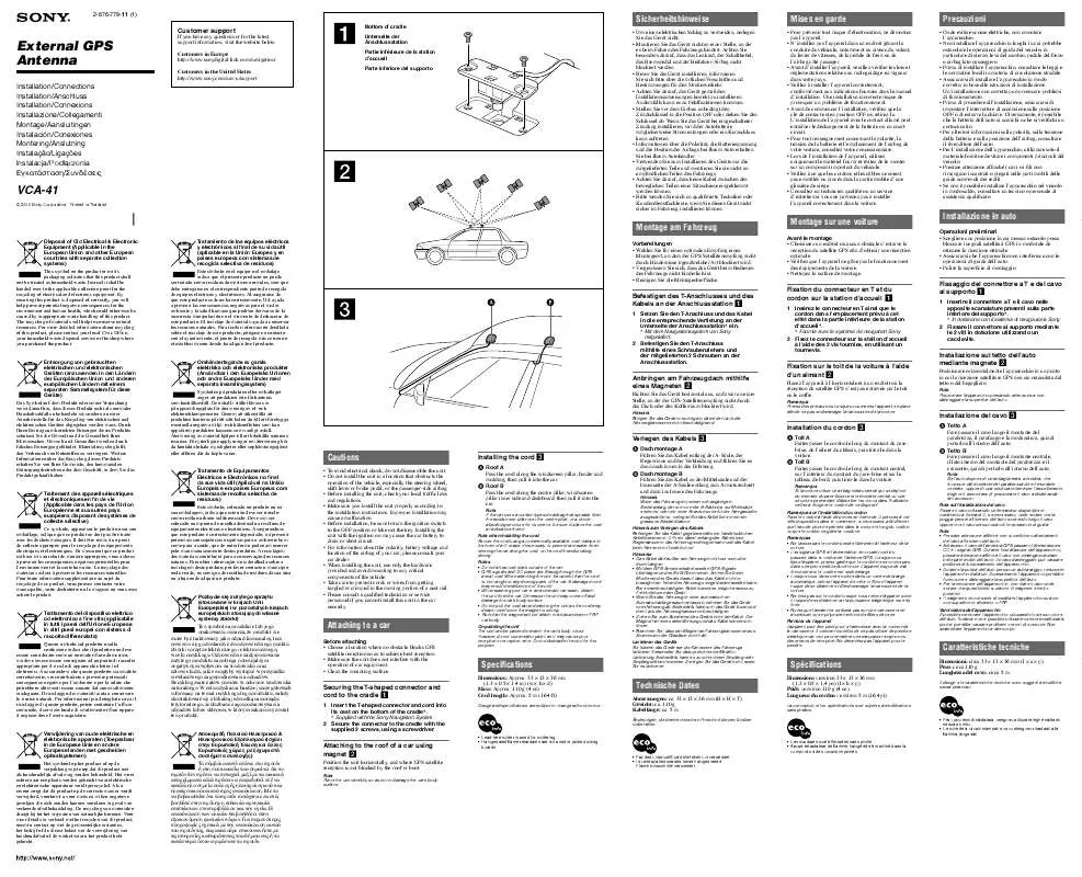 Mode d'emploi SONY VCA-41