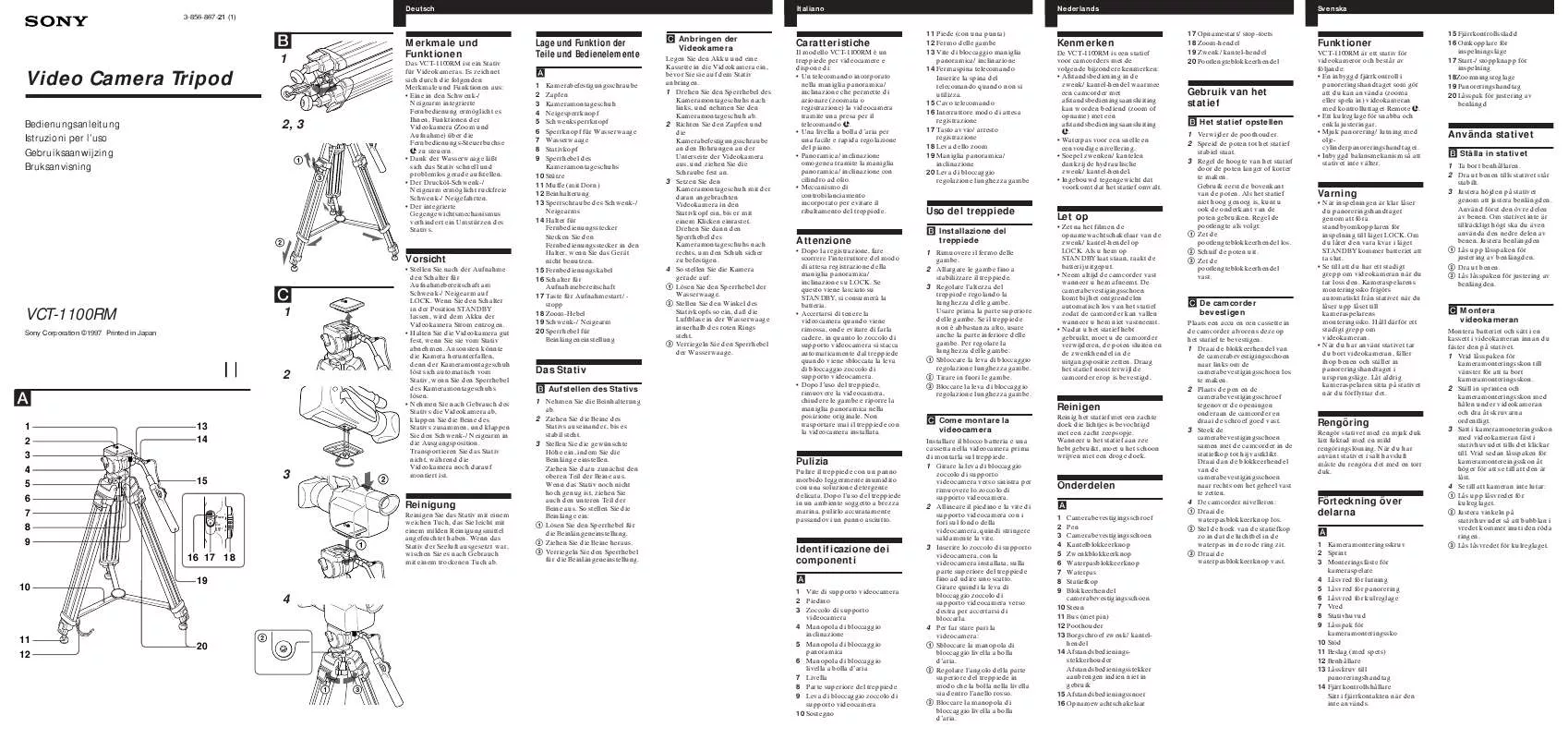 Mode d'emploi SONY VCT-1100RM