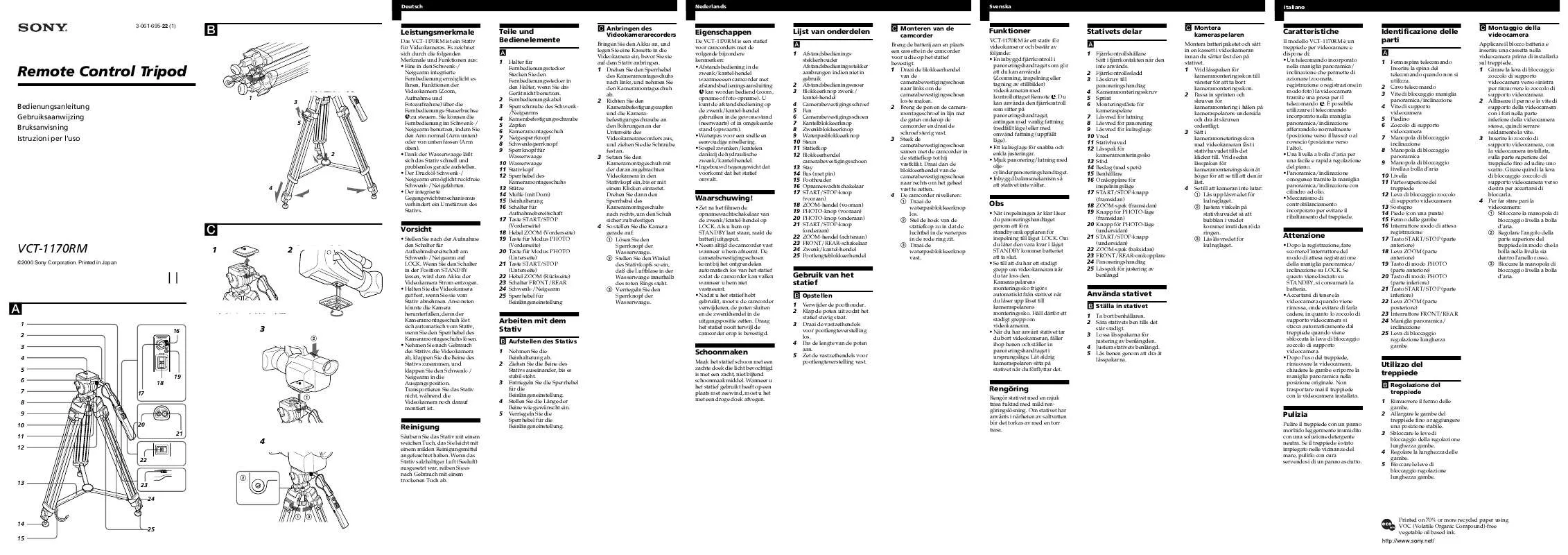 Mode d'emploi SONY VCT-1170RM