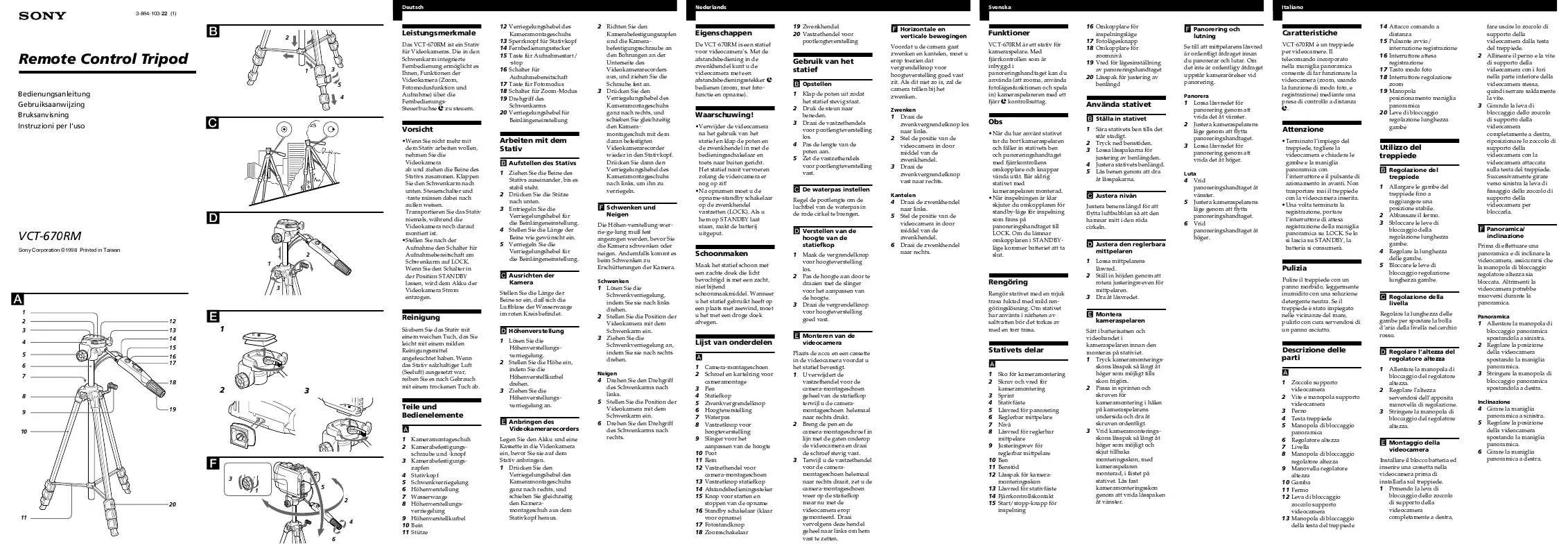 Mode d'emploi SONY VCT-670RM