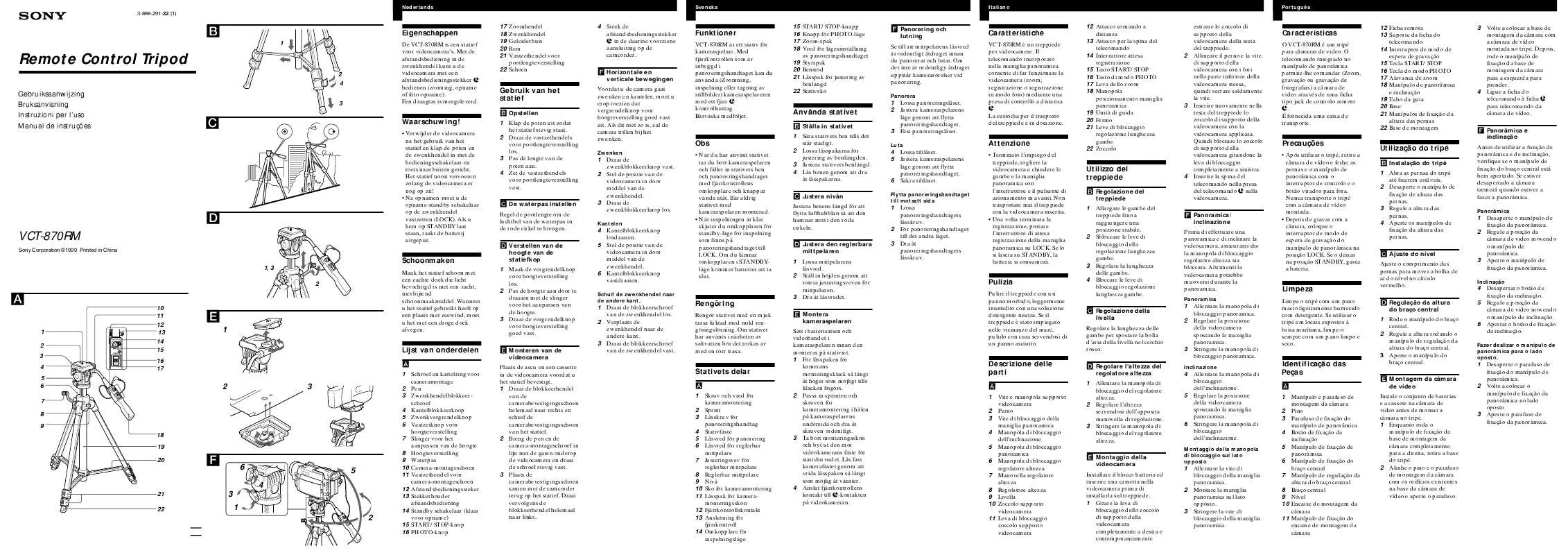 Mode d'emploi SONY VCT-870RM