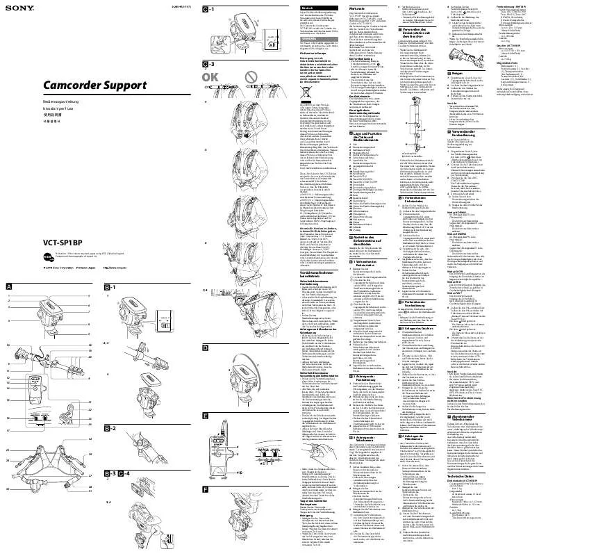 Mode d'emploi SONY VCT-SP1BP