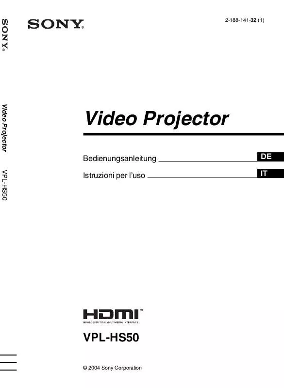 Mode d'emploi SONY VPL-HS50