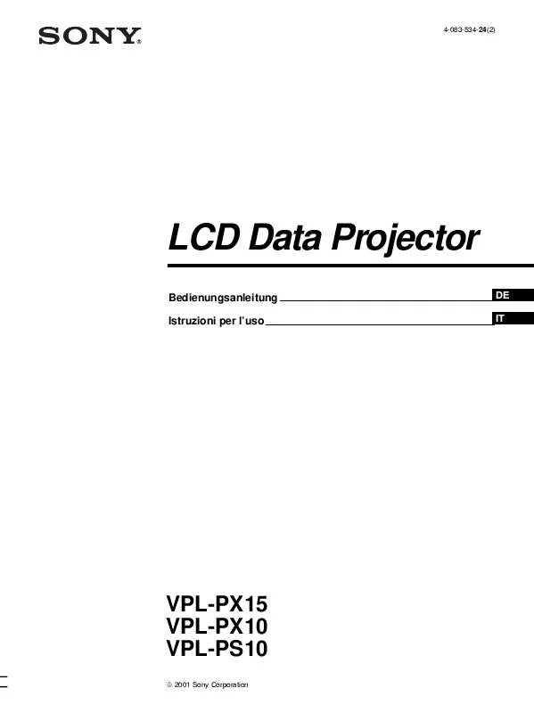 Mode d'emploi SONY VPL-PX15