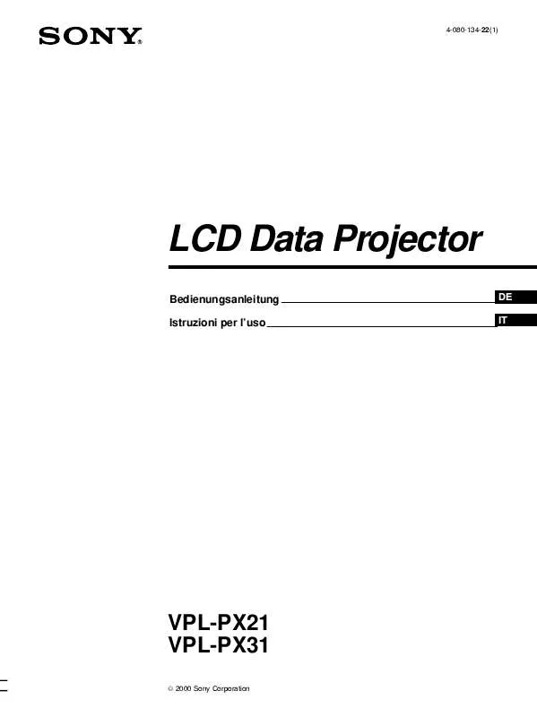 Mode d'emploi SONY VPL-PX21